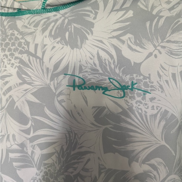 Panama Jack White and Teal Rashguard Hoodie - Picture 2 of 7